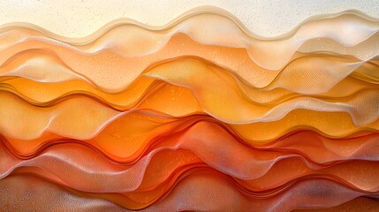 Poster - Gradient layers resembling gentle waves on a beach, with warm sunset tones