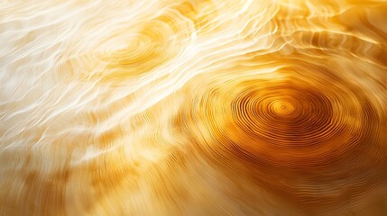 Aufkleber - Abstract ripples resembling tree rings, softly glowing in shades of amber and cream
