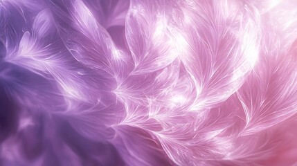 Aufkleber - Gentle waves of light forming glowing, feather-like patterns in soft lavender tones