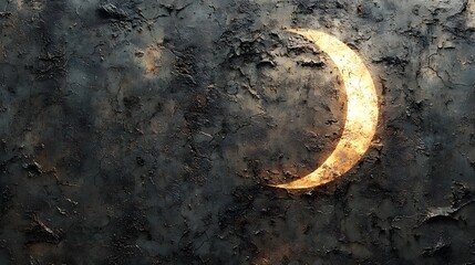Poster - A glowing crescent arc casting subtle, diffused light across a textured surface