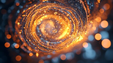 Poster - A gentle spiral of glowing orbs floating upward, creating a rhythmic dance of light