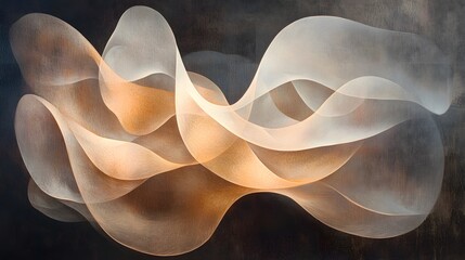 Aufkleber - Abstract shapes slowly morphing and flowing into each other, glowing softly