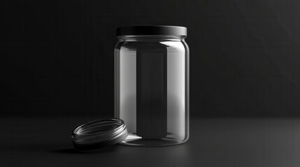 Poster - Clear Glass Bottle With Black Lid And Cap