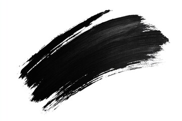 Poster - A single black brush stroke on a clean white background, great for abstract design or minimalist art concepts