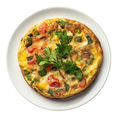 Wall Mural - Frittata isolated on a white background.