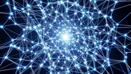 Fototapete - Abstract network visualization illustrating interconnected data points in a dynamic design