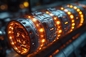 Poster - Close up shot of a light on a machine, suitable for use in industrial or technical contexts