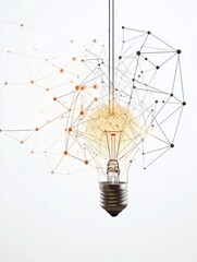Poster - Abstract Illustration of Connected Ideas and Inspiration On White Background. Concept Illustrating The Development Of A New Product In A Business Context. Generate Ai Image