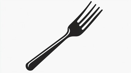 Grilling Fork Outline Icon Vector Isolated - Professional Kitchen Utensil Illustration