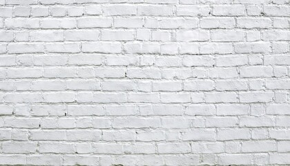 Poster - white painted brick wall with rustic texture, ideal for background design, digital mockups, interior decoration, or text overlay

