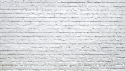 Wall Mural - white painted brick wall with rustic texture, ideal for background design, digital mockups, interior decoration, or text overlay

