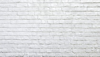 Poster - white painted brick wall with rustic texture, ideal for background design, digital mockups, interior decoration, or text overlay

