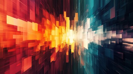 Poster - Vibrant digital art depicting an abstract tunnel of color and light.