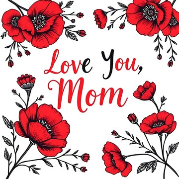 Floral illustration best mom typography pastel color palette