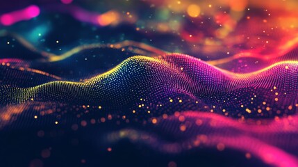 Fototapete - abstract colorful wave particle background