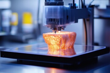 Poster - Advanced technology creates intricate design using 3D printing at modern laboratory