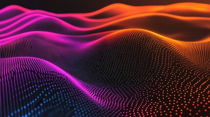 Aufkleber - Vibrant, colorful abstract data wave background. Perfect for tech, AI, and digital concepts.