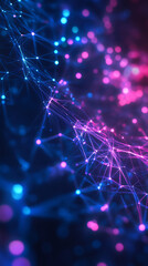 Aufkleber - Abstract background showing a complex network of glowing lines and dots, creating a futuristic and technological feel