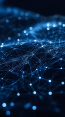 Aufkleber - Complex structure of connected dots and lines forming a futuristic data grid, representing innovation and technology