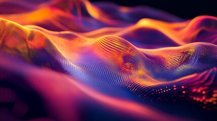 Poster - vibrant, dynamic abstract background with flowing, colorful waves. ideal for tech, design, or artist