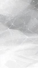 Poster - Plexus effect with connected lines and dots forming waves over a white background with copy space