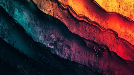 Poster - Abstract art with vibrant color gradients and textured layers.