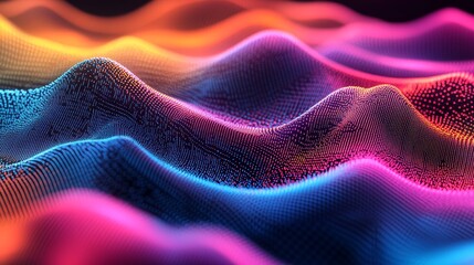 Aufkleber - Vibrant digital art of colorful, flowing waves. Perfect for tech, music, or abstract designs.
