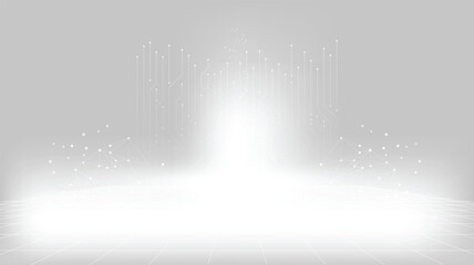 Leinwandbilder - Abstract technology white gray background Hi-tech communication podium concept, technology, digital business, innovation, science fiction scene vector illustration with copy-space.