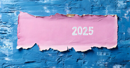 Poster - A pink paper, torn in the middle, with the number 