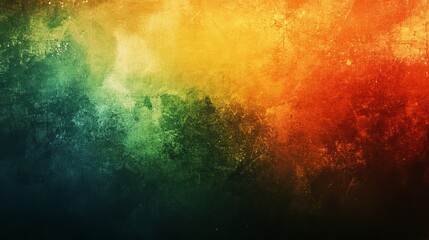 Poster - Vibrant abstract background with green, orange, and red hues. Perfect for design projects.