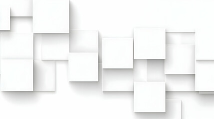 Fototapete - Abstract white square geometric pattern background texture. Ideal for modern design projects, presentations, and websites. Clean, minimalist aesthetic.