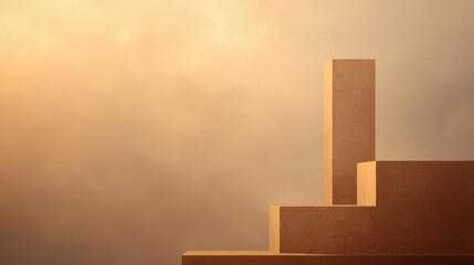 Aufkleber - Minimalist architecture with geometric shapes and warm tones