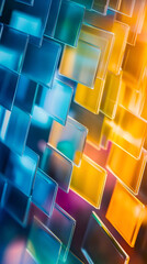 Poster - Abstract background with colorful transparent glass tiles creating a modern and stylish design