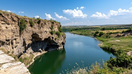 Canvas Print - Serene River Canyon Landscape