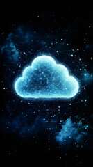 Aufkleber - Cloud computing network transmitting and receiving data securely, facilitating seamless communication and storage in a digital environment