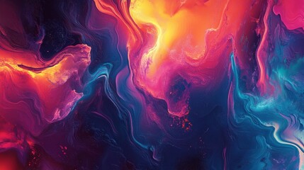 Aufkleber - Abstract vibrant colorful fluid art background