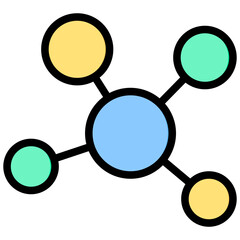 Poster - Biological Network Outline Color Icon