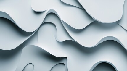 Aufkleber - Abstract gray paper waves background