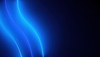 Poster - luminous blue abstract wave on dark background for modern digital design, futuristic graphics, or dynamic presentation visuals