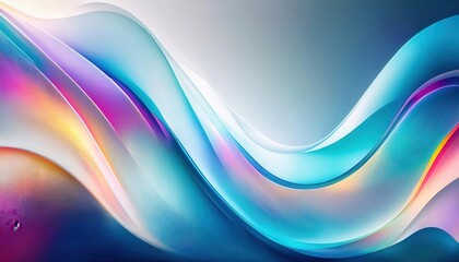 Poster - serene abstract wave design with soft pastel hues and flowing gradients for modern background, branding, or digital art inspiration