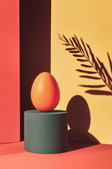 Poster - Minimalist Abstract Composition with Bold Colors and Geometric Shadow Play on Stylish Background