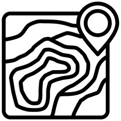 Poster - Topographic Map Outline Icon