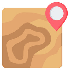 Poster - Topographic Map Flat Icon
