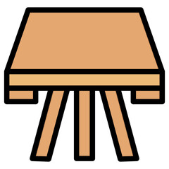 Poster - Plane Table Outline Color Icon
