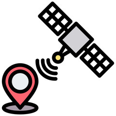 Poster - Global Positioning System Outline Color Icon