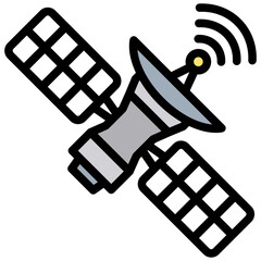 Poster - Satellite Outline Color Icon