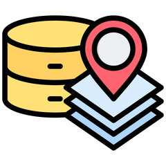 Poster - Geospatial Data Outline Color Icon