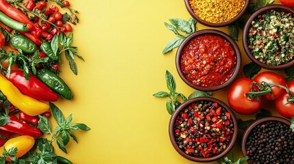 A room with a yellow wall and chic decor forms a vibrant backdrop for stock photography. 