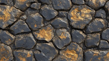 Poster - Dark stone wall texture background. Seamless pattern.
