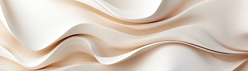 Poster - This background features organic, wavy shapes in white and beige tones, creating a modern and artistic feel. Soft shadows enhance the minimalist design suitable for various applications